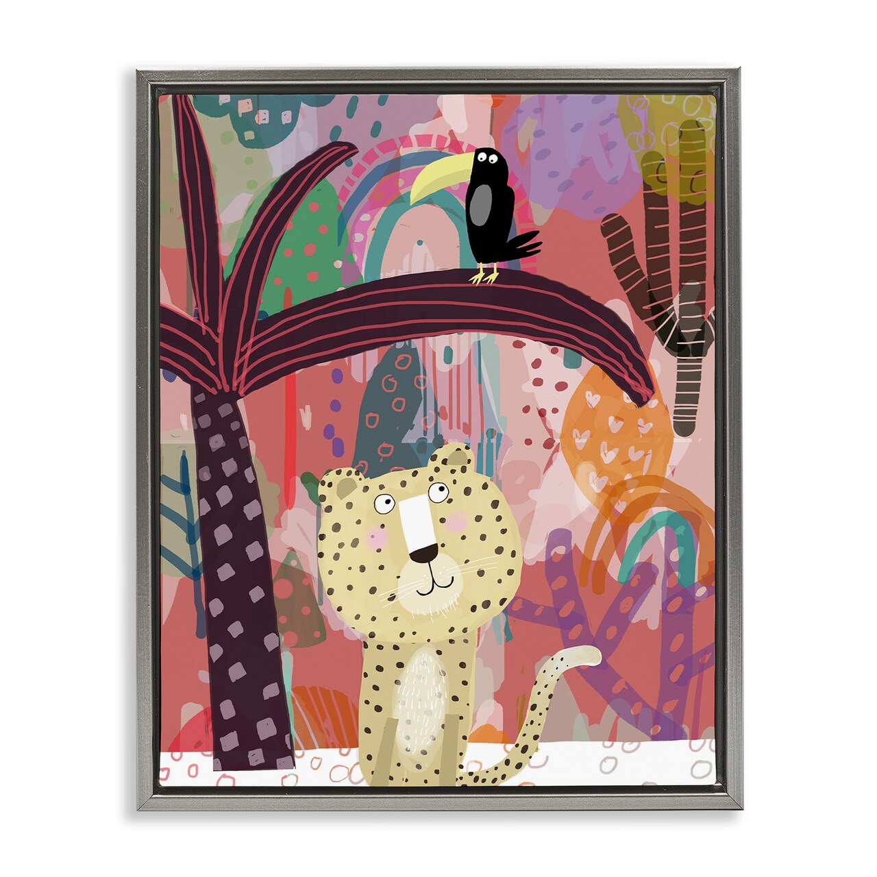 Stupell Industries Whimsical Cheetah & Toucan Floating Frame, design by Carla Daly